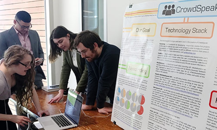 Students at a poster session