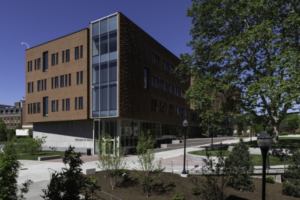 An exterior view of Wegmans Hall.