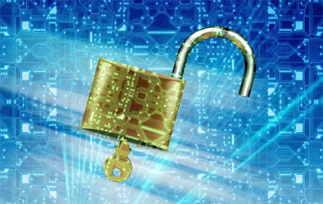 unlocked padlock with key