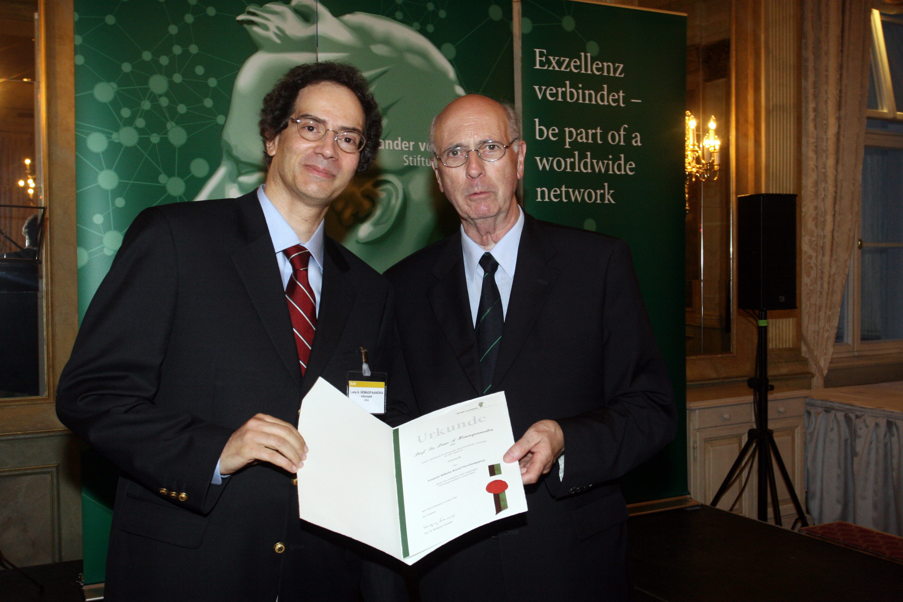 Lane Receiving Bessel Award from Humboldt Foundation President, Dr. Fruehwald, June 2007