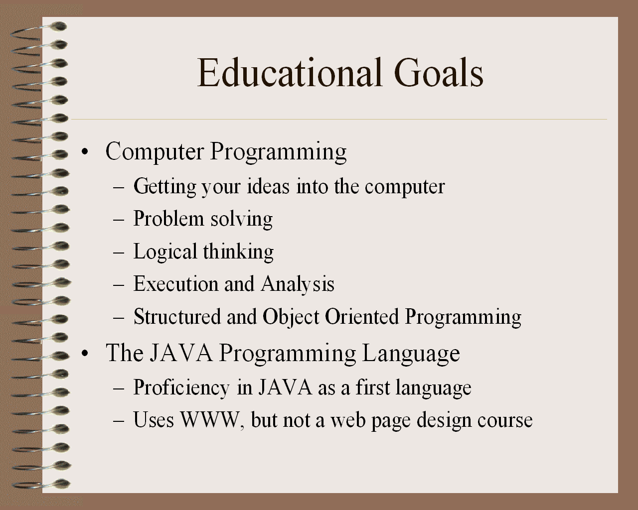 Educational Goals