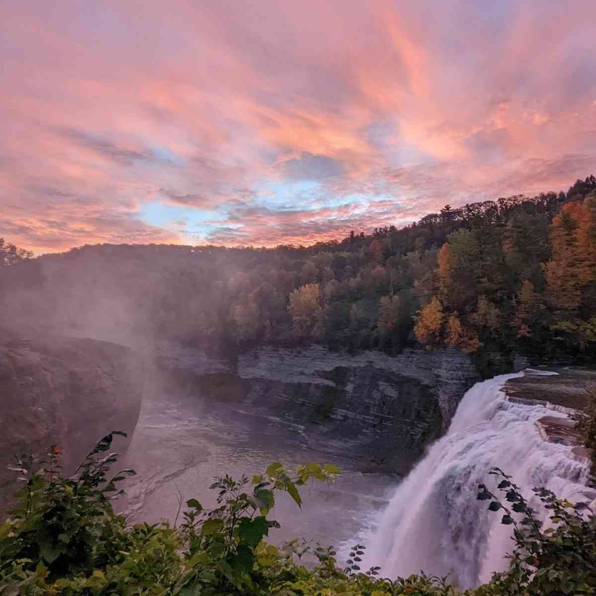 Sunrise over Letchworth gorge